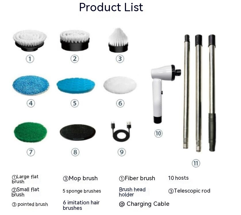 Electric Cleaning Brush, 7 in 1.